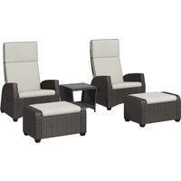 Outsunny 5-Piece Rattan Garden Furniture Set with Cushions - Brown