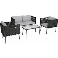 Outsunny 4-Piece Garden Furniture Set with Cushions - Light Grey