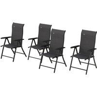 Outsunny Rattan Folding Chair Set, 4 Pcs, Adjustable Backrest, Outdoor Patio Furniture, Lawn Seating, Brown Aosom UK