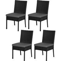 Outsunny Garden Seating: Armless Rattan Quartet, Weather-Resistant, Ebony Elegance Aosom UK