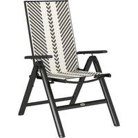 Outsunny Rattan Reclining Garden Chairs - Black