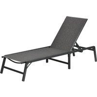 Outsunny Rattan Sun Lounger, Foldable with 5-Level Adjustable Backrest, Recliner Chair, Grey Aosom UK