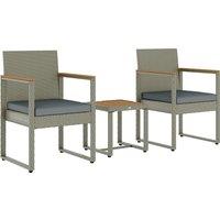 Outsunny Three-Piece Rattan Chair Set - Grey