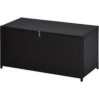Outsunny Rattan Storage Box Outdoor Indoor Wicker Cabinet Chest Garden Furniture 118 x 54 x 59cm - Dark Brown Aosom UK