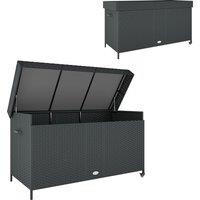 Outsunny 627 L Rattan Storage Box - Black
