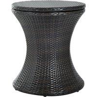 Outsunny Rattan Ice Bucket Table Beer Cooler For Outdoor Patio Party Bar Garden Brown