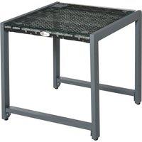 Outsunny Rattan End Table Side Coffee Desk Outdoor Patio Wicker Sofa Chat Garden Furniture Aosom UK