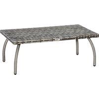 Outsunny Rattan Alfresco Table: Weather-Defying Wicker Companion for Patio, Garden & Balcony, Grey Aosom UK