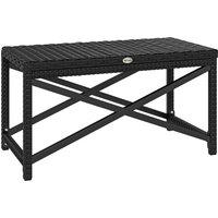 Outsunny Outdoor Coffee Table Side Table with X-Shape Frame for Patio, Balcony, Black