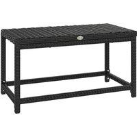 Outsunny Outdoor Coffee Table Side Table with Rectangular Frame for Patio, Balcony, Black