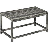 Outsunny Rattan Outdoor Coffee Table, Garden Side Table with Underneath Storage, X-Shape Support, Patio Furniture, Mixed Grey Aosom UK
