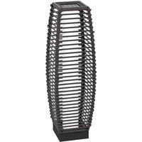 Outsunny Solar Powered Floor Lamp, LED Outdoor Garden Lantern, Pathway Light, Decorative Lighting with Auto On/Off, Grey Aosom UK