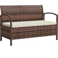 Outsunny 125L Storage Garden Bench, with Cushion - Brown