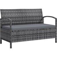 Outsunny 125L Storage Garden Bench, with Cushion - Grey