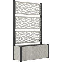 Outsunny Garden Planter Box with Trellis, Liner for Climbing Plants, Vegetables, Flowers, 90 x 35 x 148 cm, Mixed-grey