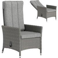 Outsunny 105-150 Reclining Rattan Chair - Light Grey