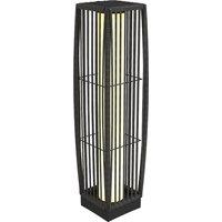 Outsunny Solar Rattan Floor Lamp, Outdoor Garden Lantern with Auto On/Off LED Lights, IP44 for Patio, Terrace, Dark Grey