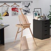 HOMCOM Wooden Art Easel Tripod Sketch Artist Painters Craft Portable Folding Drawing Board Lightweight - Natural Wood Aosom UK