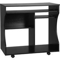 HOMCOM Multi-Storage Compact Work Desk, with Wheels - Black
