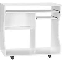 HOMCOM Multi-Storage Compact Work Desk, with Wheels - White