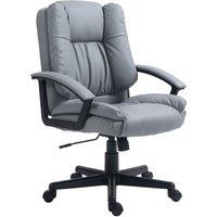 Vinsetto Leather Office Chair, Swivel Faux Leather Desk Chair with Height Adjustable & Smooth Rollers, Black Aosom UK