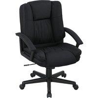 HOMCOM Linen-Look Padded Office Chair w/ Scratch Resistant Fabric, Black Aosom UK