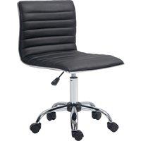 Vinsetto Armless Office Chair, Adjustable Swivel PU Leather Desk Chair with Chrome Base for Home Office, Black Aosom UK