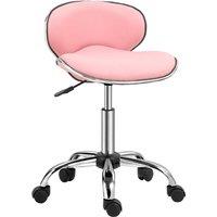 HOMCOM Adjustable Rolling Swivel Beauty Salon Chair, Stool for Spa, Pink Aosom UK