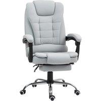 HOMCOM Linen-Look Adjustable Office Chair - Light Grey