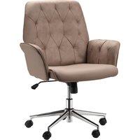 Vinsetto Micro Fibre Mid Back Office Chair, Adjustable Seat, Arm, Computer Desk Chair, Comfortable, Brown Aosom UK