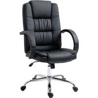 Vinsetto Swivel Executive Office Chair with High Back, PU Leather, Padded Armrests, Adjustable Height, Tilt Function, Black Aosom UK