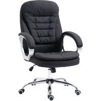 Vinsetto Ergonomic Office Chair, Executive Office Chair with Arm, Swivel Wheels, Linen Fabric, Adjustable Height, Black Aosom UK