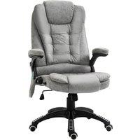 Vinsetto Heated Massage Recliner: 6 Massage Points, Microfiber, 360 Swivel, Slate Grey Aosom UK