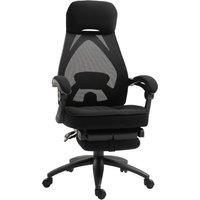 Vinsetto Home Office Chair, Adjustable Lumbar Support, High Back with Headrest & Footrest, Black Aosom UK