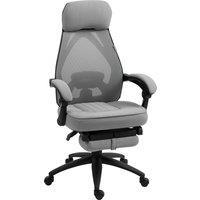 Vinsetto Office Chair with Footrest, High Back Swivel Desk Chair with Adjustable Height and Headrest for Home Office, Dark Grey