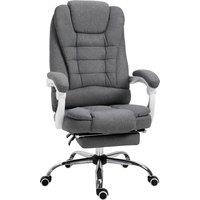 Vinsetto Executive Desk Chair with Tilt Function, Rolling Task Recliner with Retractable Footrest for Home Office, Working, Grey Aosom UK