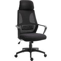 Vinsetto Ergonomic Office Chair w/ Wheel, High Mesh Back, Adjustable Height Home Office Chair - Black Aosom UK