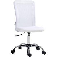 Vinsetto Swivel Office Chair, Armless Desk Chair with Adjustable Height, Breathable Back & Smooth Swivel Wheels, White Aosom UK