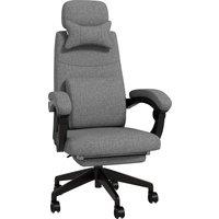 Vinsetto Executive Office Chair w/ Reclining Back and Footrest, Lumbar Support, High Back, Computer Chair, Adjustable, Swivel, Dark Grey Aosom UK