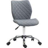 Vinsetto Home Office Chair with Rolling Wheels and Linen Fabric Back Support, Armless Computer Desk Chair, Grey Aosom UK