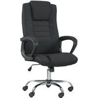Vinsetto Linen-Look Swivel Office Chair - Black