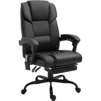 Vinsetto Massage Office Chair - Adjustable Leather Reclining with 6-Point Massage, Desk Chair with Adjustable Height and Footrest Aosom UK