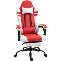 Vinsetto PU Leather Gaming Chair w/ Headrest, Footrest, Wheels, Adjustable Height, Racing Gamer Recl