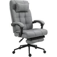 Vinsetto Executive Office Chair w/ Adjustable Height, Backrest, Footrest & Movable Wheels, Ergonomic Desk Chair, Light Grey Aosom UK