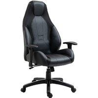 Vinsetto High Back Executive Office Chair Mesh & Fuax Leather Gaming Gamer Chair with Swivel Wheels, Adjustable Height and Armrest, Black Aosom UK