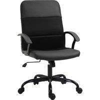 Vinsetto Swivel Office Chair with Adjustable Height & Tilt Function, Hybrid Mesh/PU Leather Desk for Home Office, Black Aosom UK