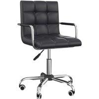 Vinsetto Ergonomic Desk Chair, Mid-Back Faux Leather Office Chair with Padded Armrests & Adjustable Height, Black Aosom UK