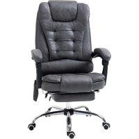 Vinsetto Massage Office Chair w/ 6 Heated Vibration Points, Ergonomic Desk Chair, Executive Office Chair w/ Footrest & High Back, Dark Grey Aosom UK