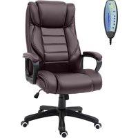 Vinsetto High Back Massage Office Chair w/ 6-Point Vibration, Ergonomic Office Chair, Ergonomic Desk Chair w/ Adjustable Height, Brown Aosom UK