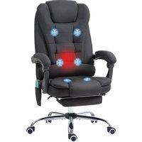 Vinsetto Executive Office Chair, 6-Zone Heated Massage, Ergonomic Recliner Desk Chair with Adjustable Footrest, Black Aosom UK